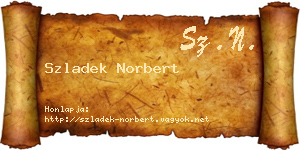 Szladek Norbert névjegykártya