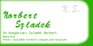 norbert szladek business card